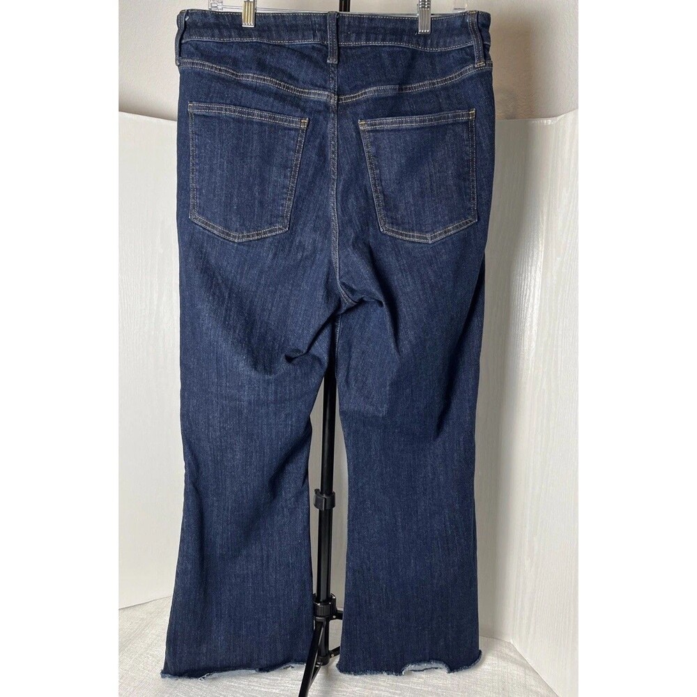 Ava & Viv Dark Wash Flare Jeans Women’s Plus Size 16 Frayed Hem Stretch Denim - Picture 5 of 14